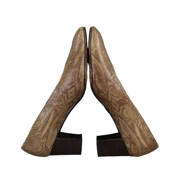 Stuart Weitzman Shoes Womens 9 Pumps Snakeskin Print Leather Fashion Heels Brown - Picture 12 of 14